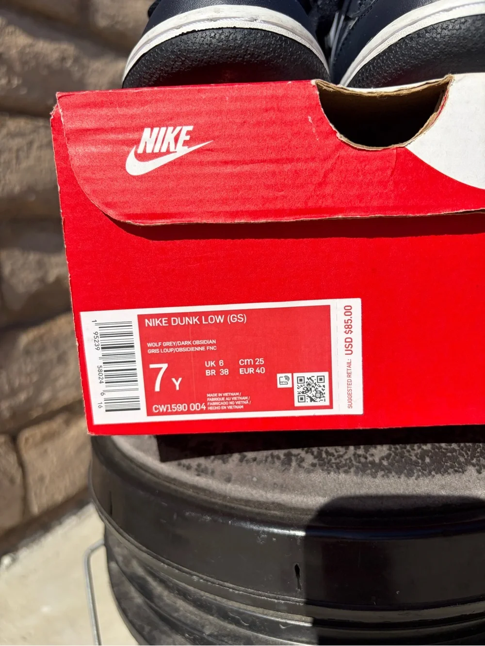 Nike Kids Navy Blue / lights Gray Low-Top Dunks